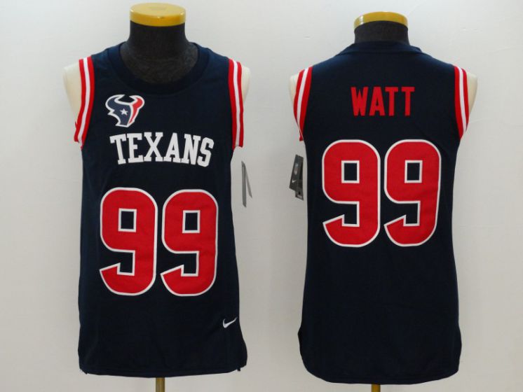 2017 Nike NFL Houston Texans #99 Watt Blue Men Stitched Limited Tank Top Jersey->washington redskins->NFL Jersey